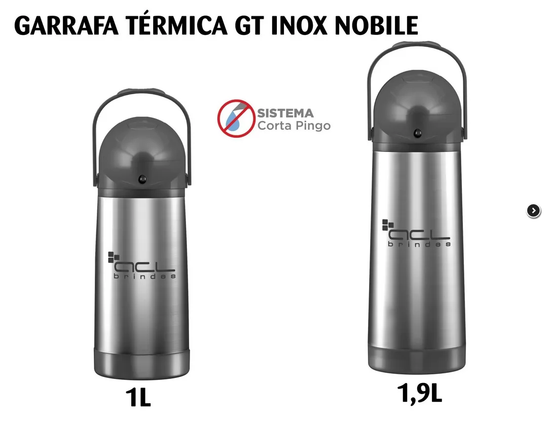 Garrafa Térmica Personalizada Brindes Para Empresas Inox/Plástico 1L